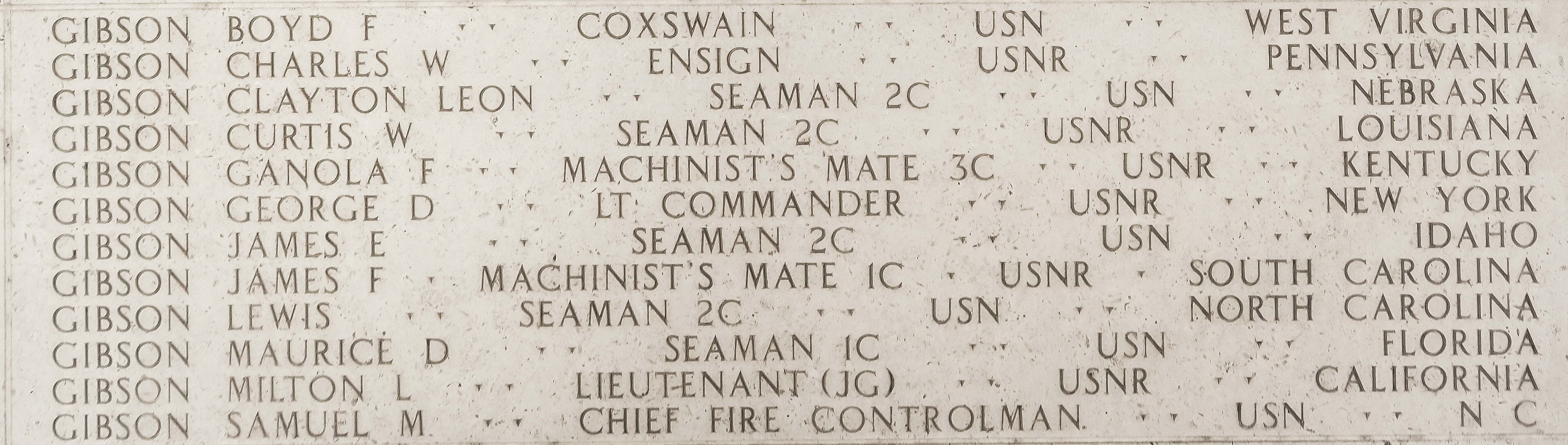 Samuel M. Gibson, Chief Fire Controlman